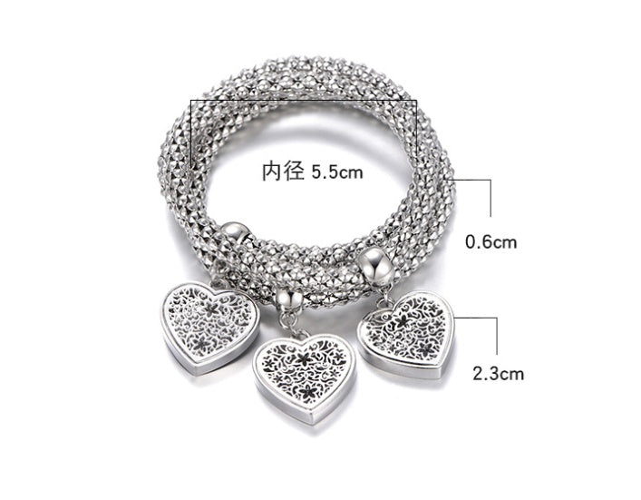 Diamond Love Pendant Bracelet