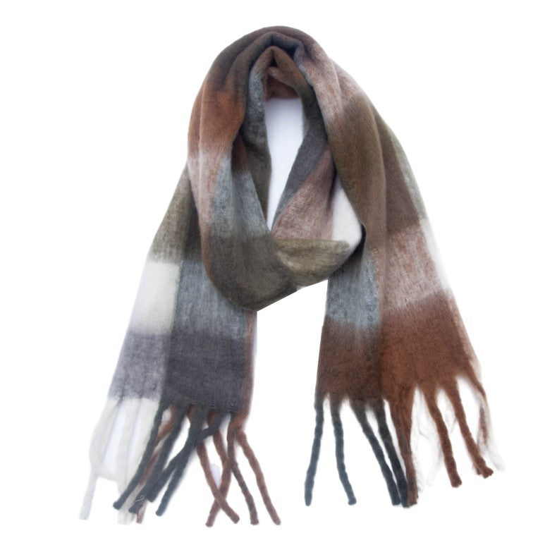 Tassel Plaid Scarf