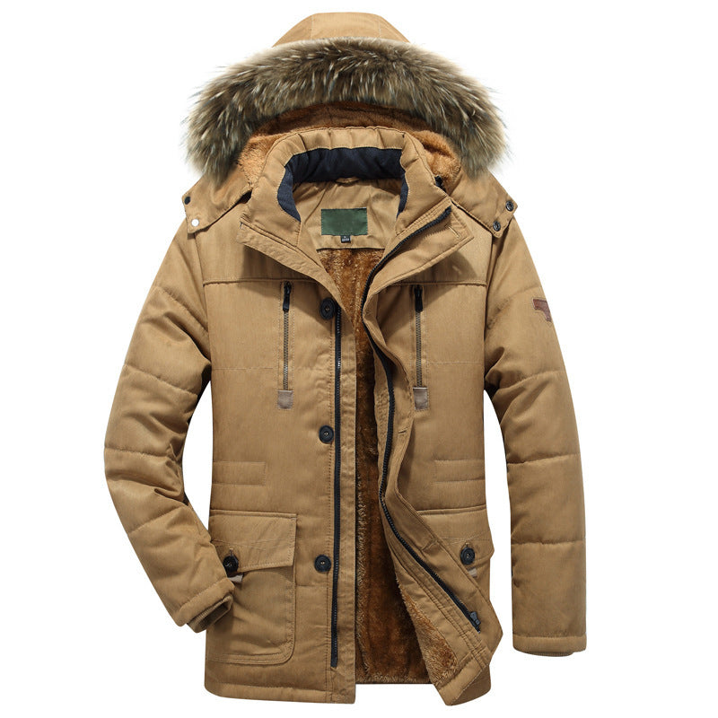 Fleece-lined Military Coat For Men