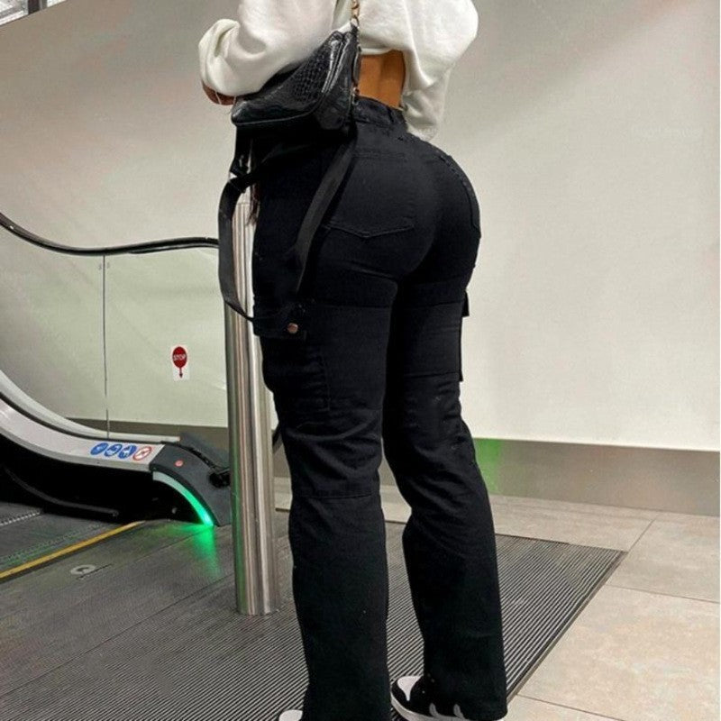 New Hip Pants High Waist Multi-pocket