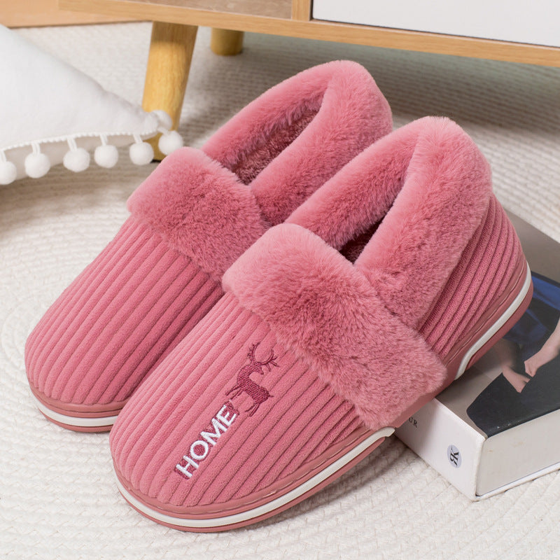 Home Indoor Warm Plush Cotton Slippers