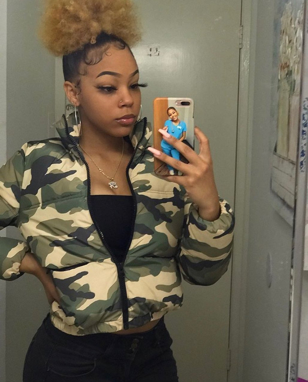 Army green camouflage jacket