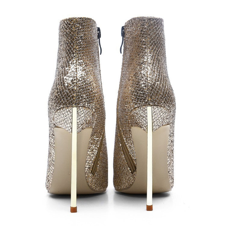 Golden stiletto boots
