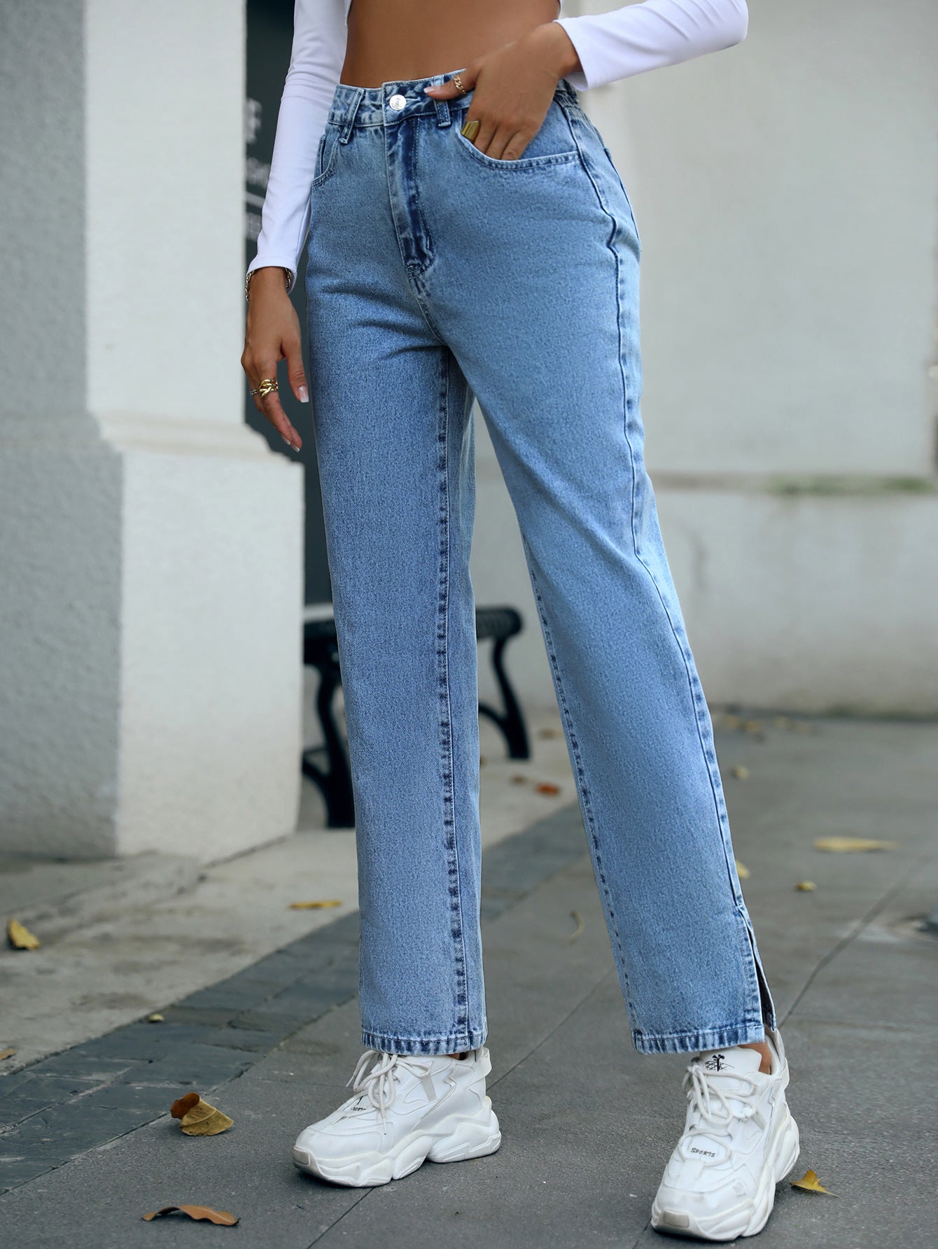 Straight Simple High Waist Trousers