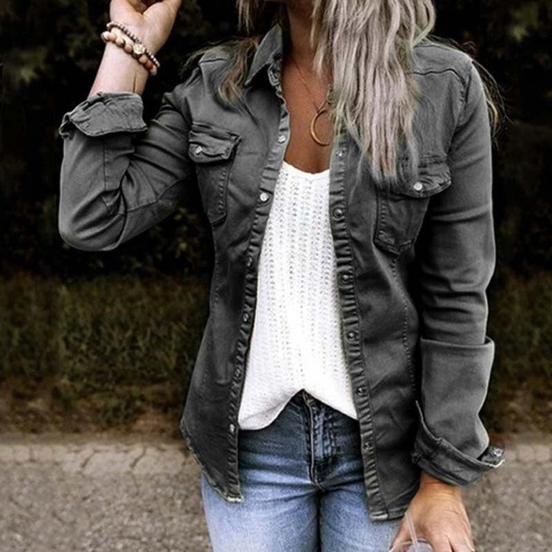 Mid-length denim jacket