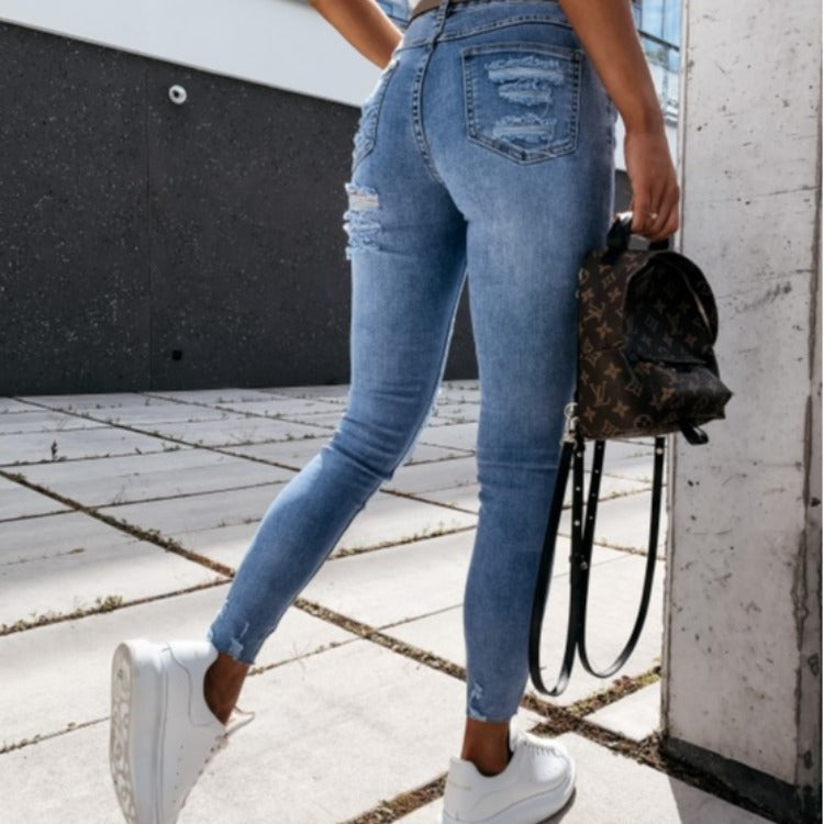 Ripped Slim Fit All-match Pants