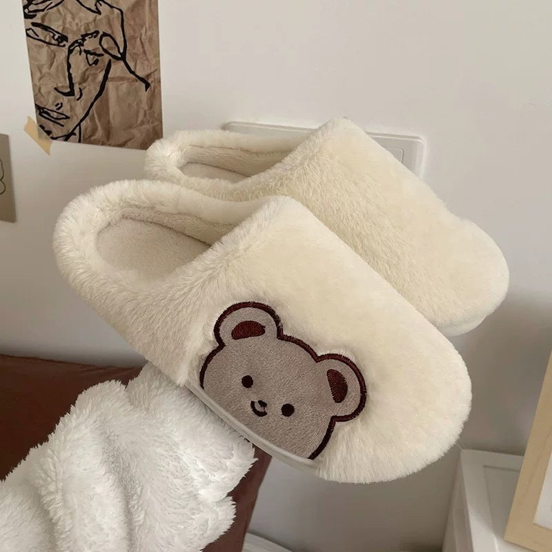 Plush Soft Bear Warm Cotton Slippers