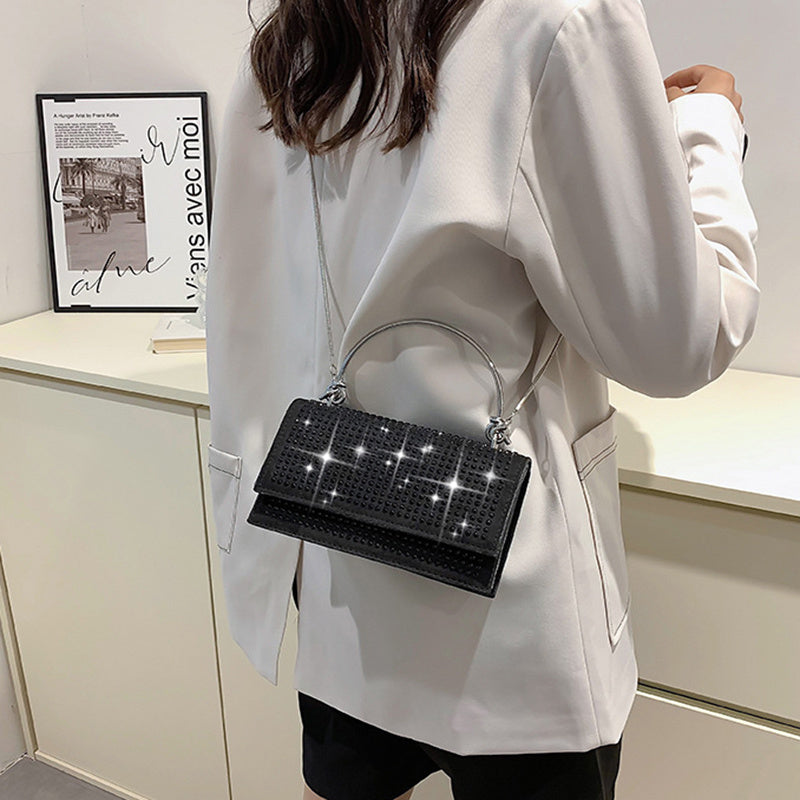 Glitter Crystals Daily Silver Black Shoulder Bag