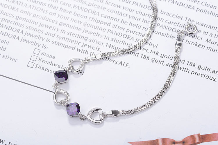 Diamond Heart Shaped Bracelet