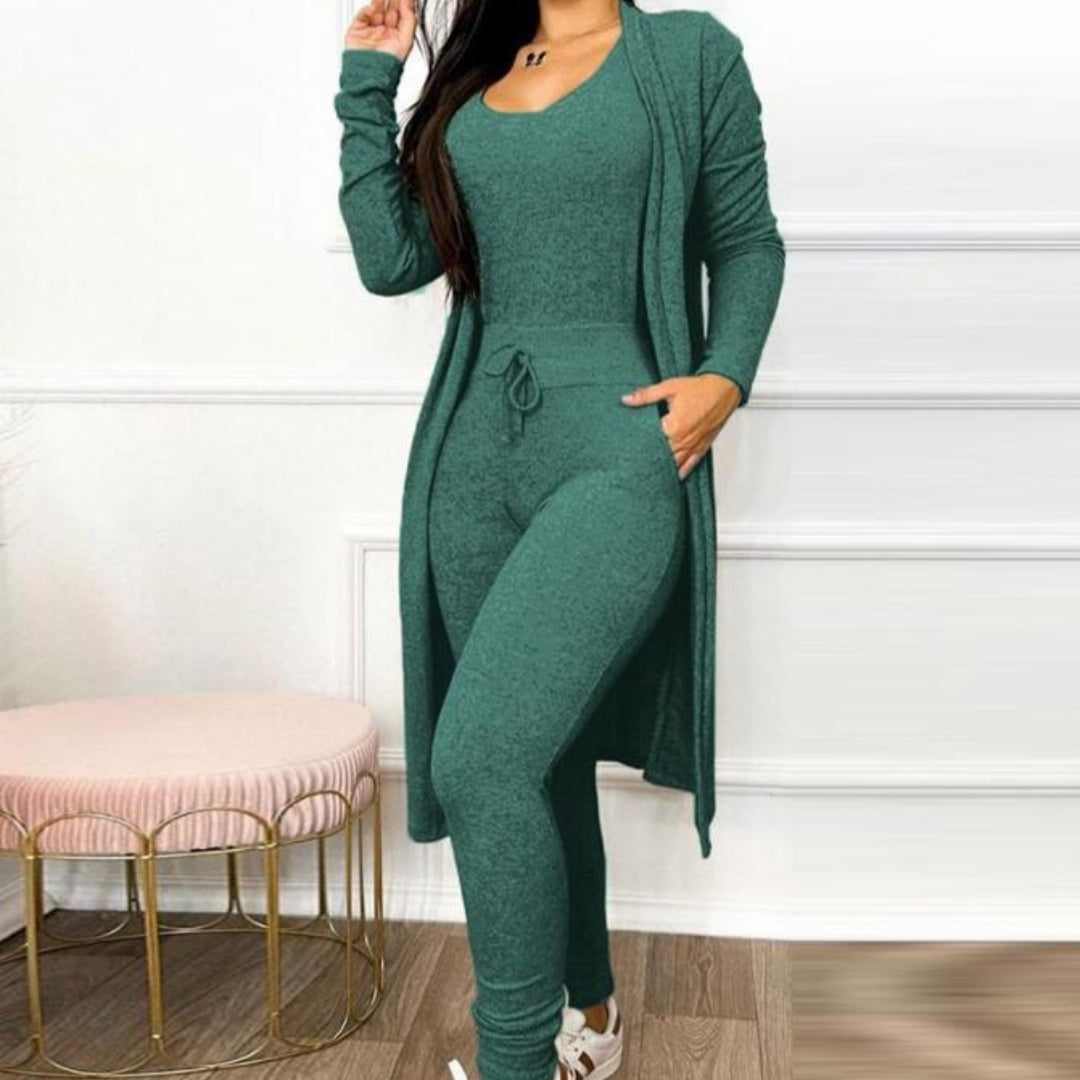 Casual Jumpsuit And Cardigan Cover