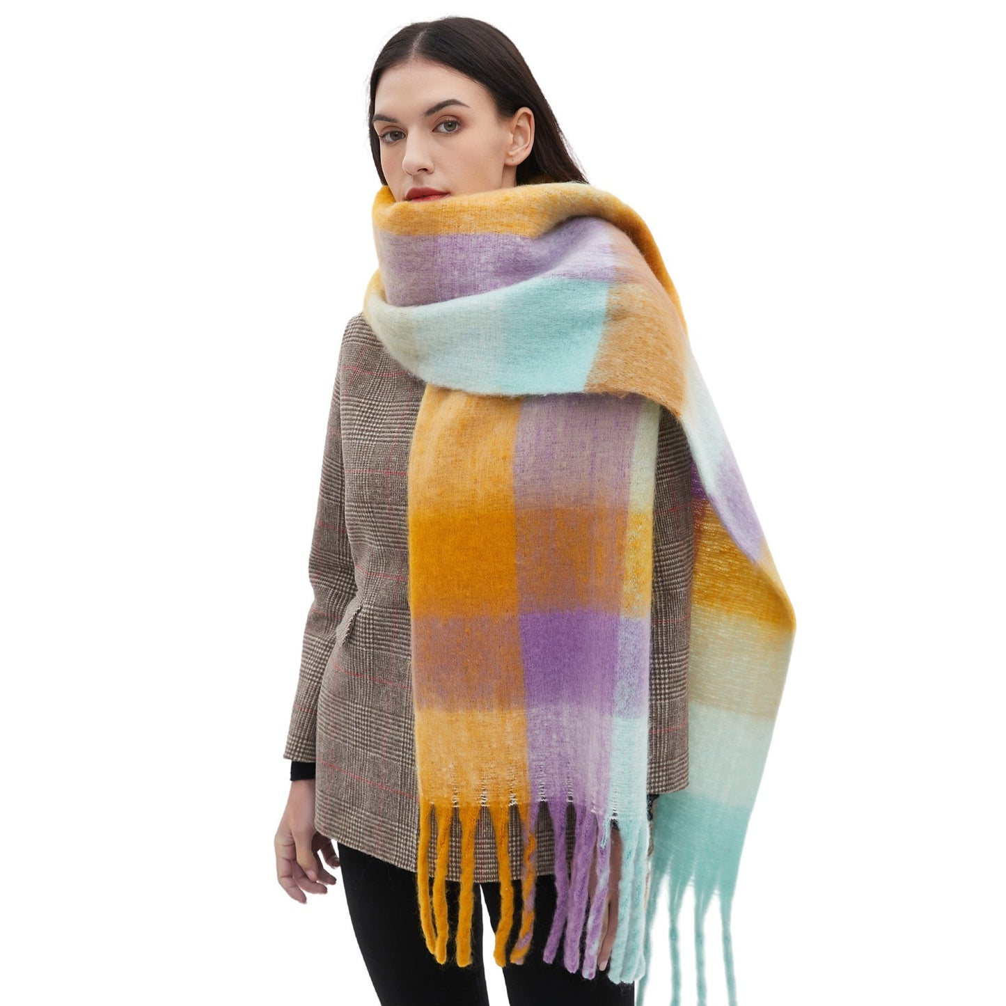 Tassel Plaid Scarf