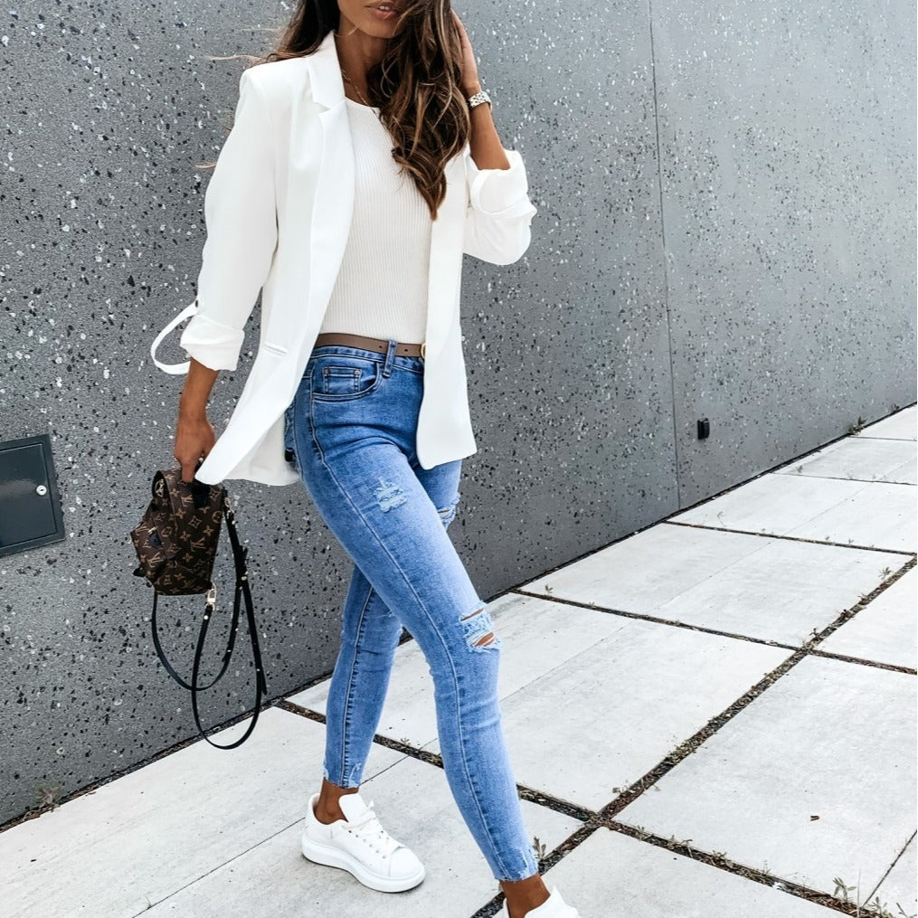 Ripped Slim Fit All-match Pants