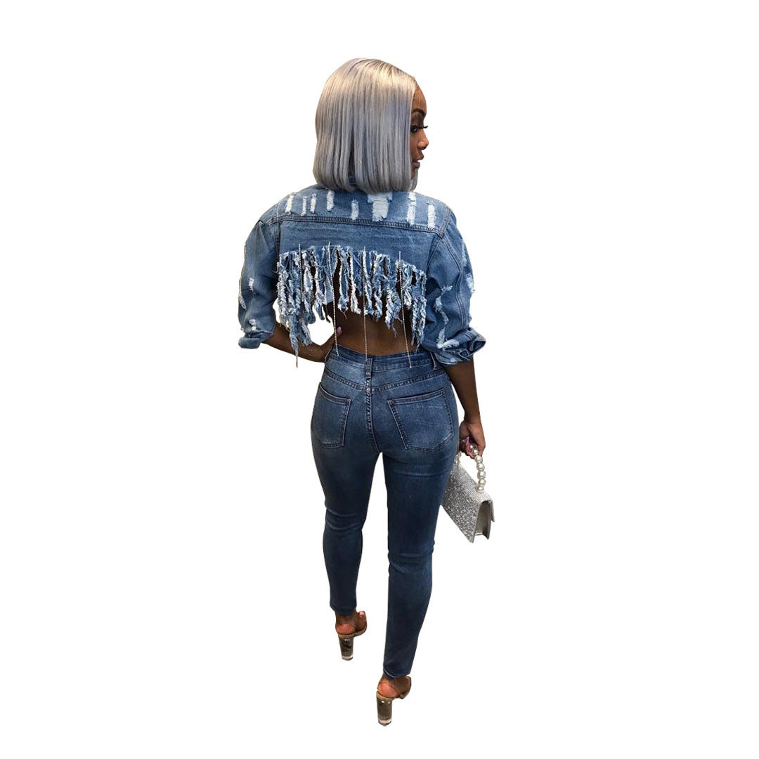 Cropped Denim Top