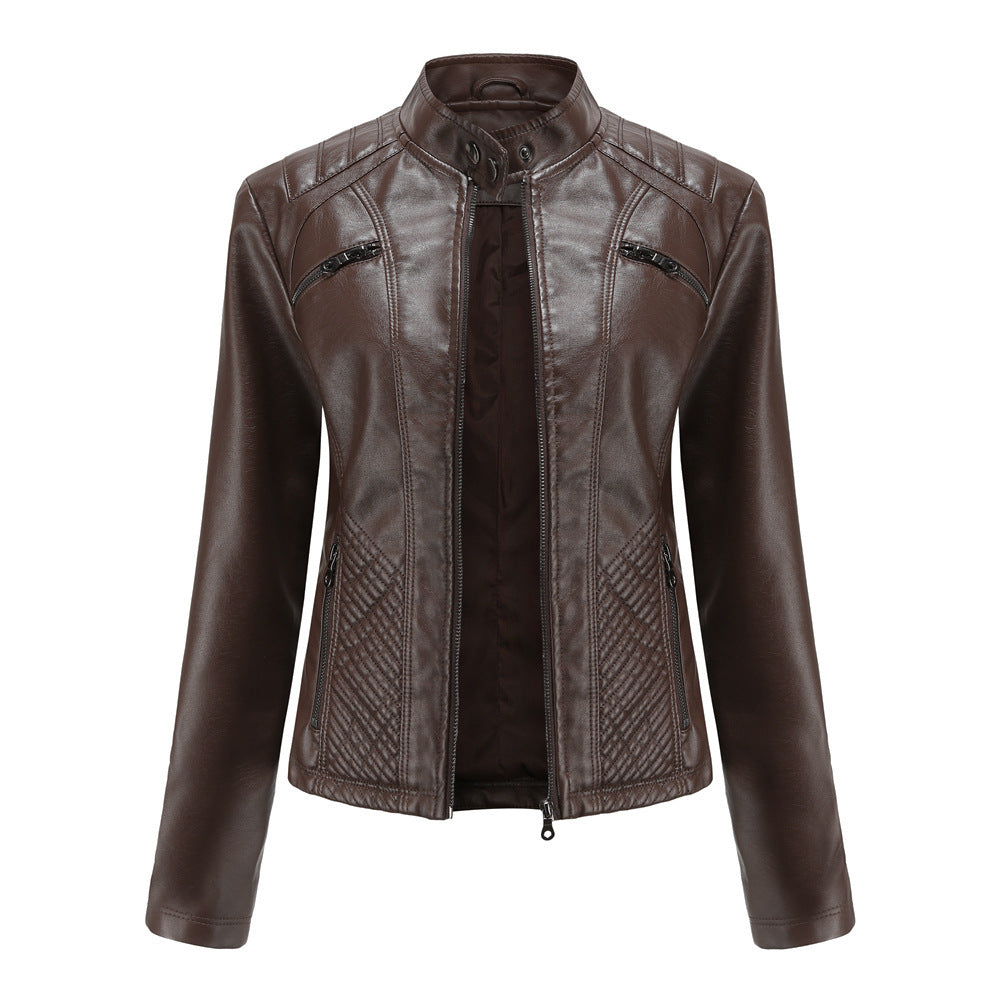 Leather Collar Jacket