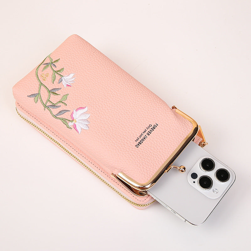 Flower Phone Bag With Lock Buckle