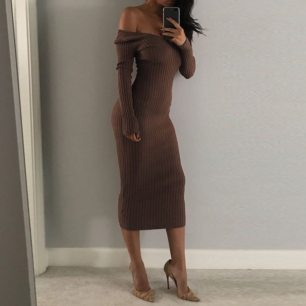 V-neck long sleeve dress