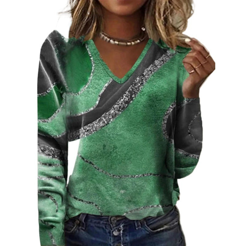 V-neck Long-sleeved Top