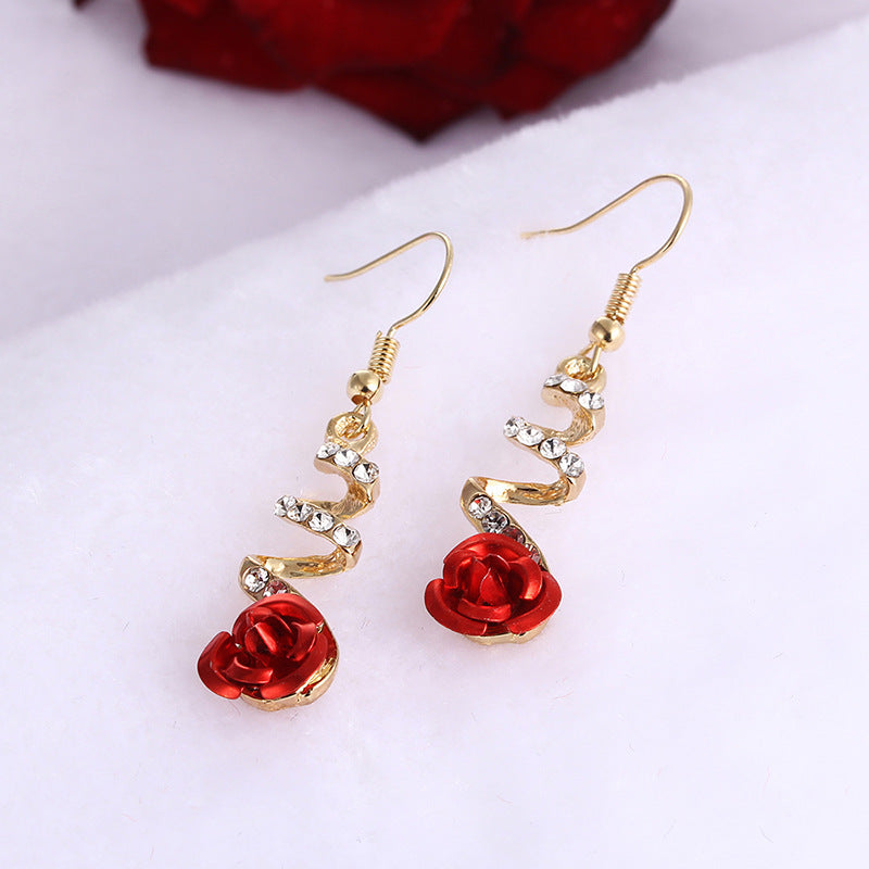 Rose flower earrings