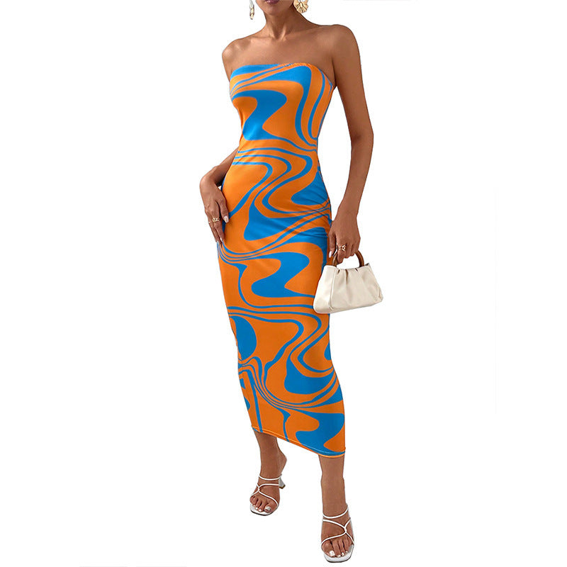 Waist-controlled Tube Top Dress