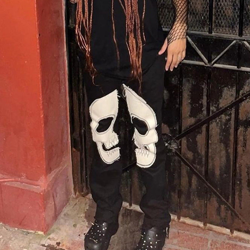 Vintage Skull Jeans High Waist