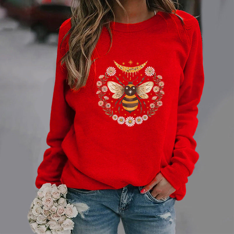 Moon Bee Trendy Round Neck Sweater