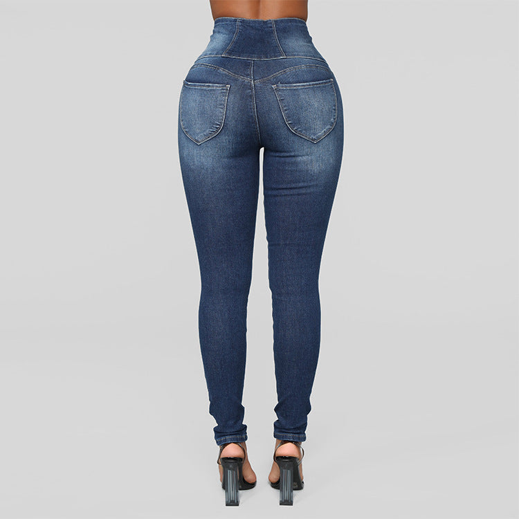 High Waist Slim Jeans