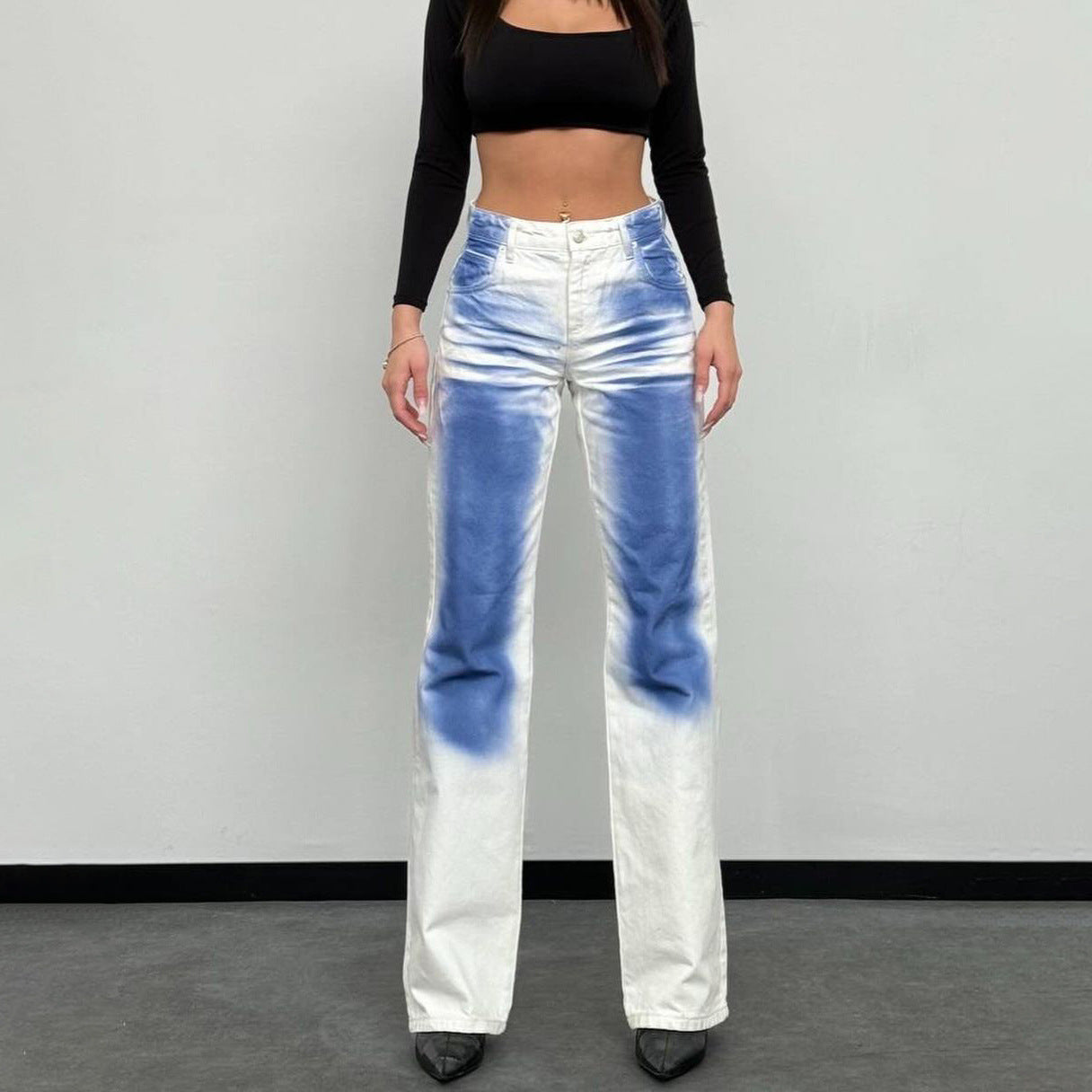 Contrast Color Trendy White Trousers