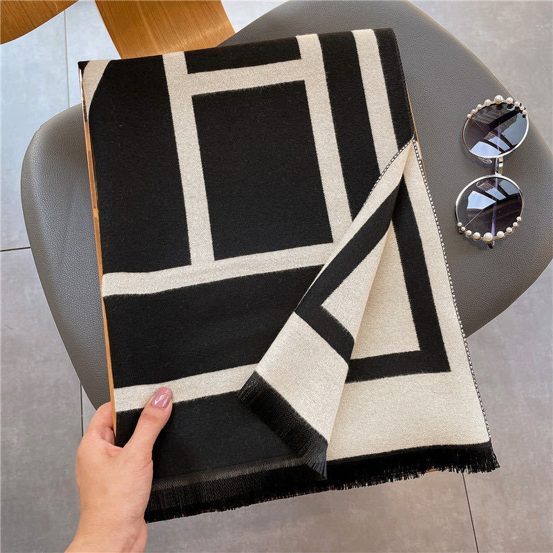 Scarf Outer Wear Warm Double-sided Long Shawl