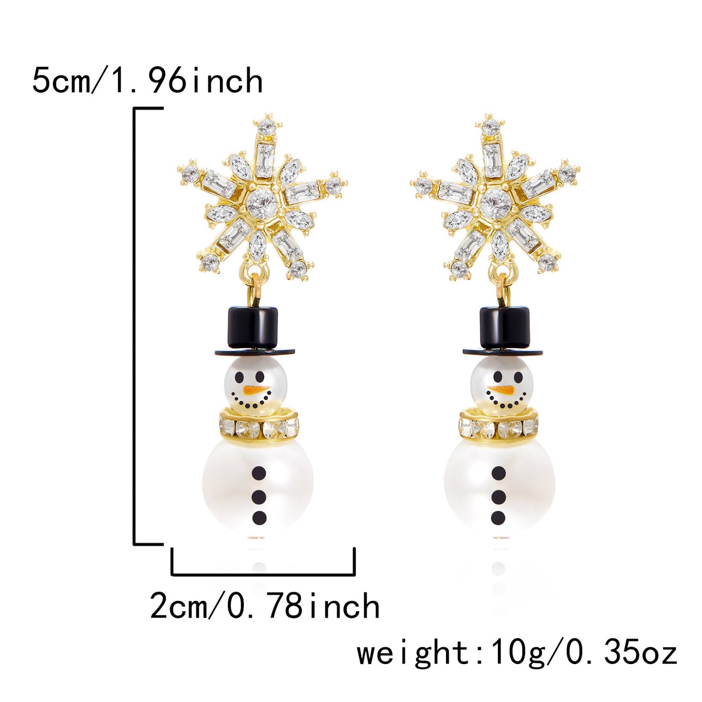 Christmas Snowman Pendant Earrings