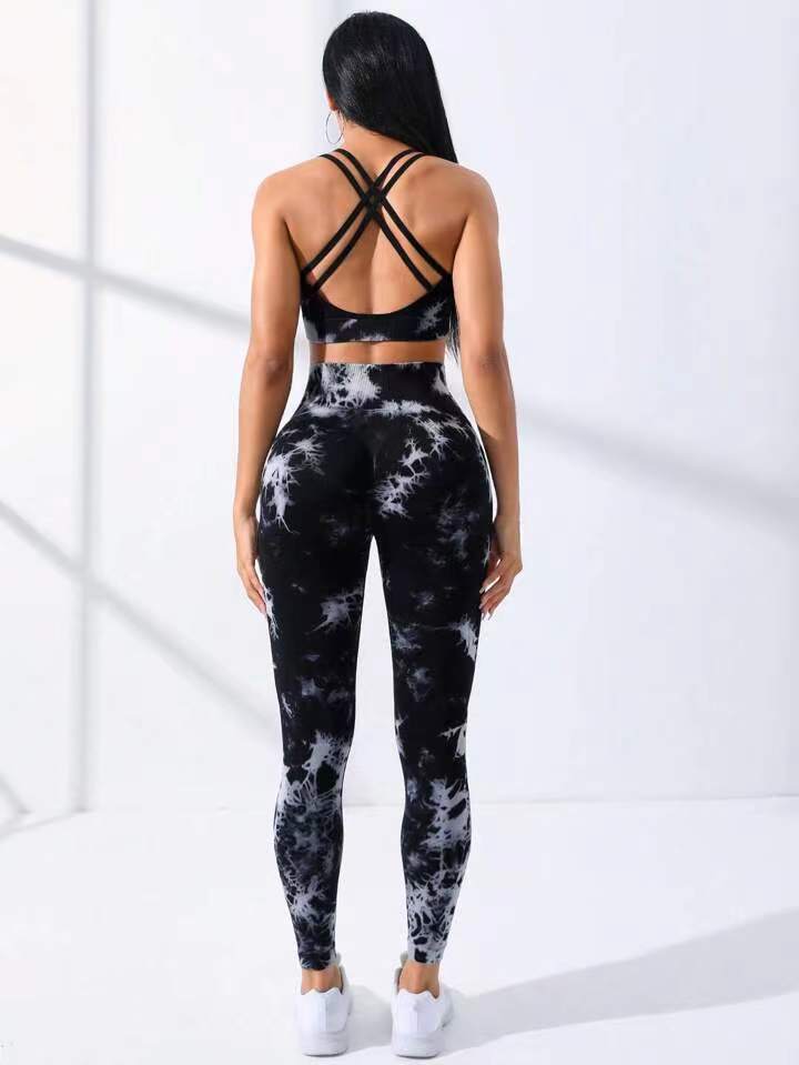 Tie-dye Yoga Sports Bra Set