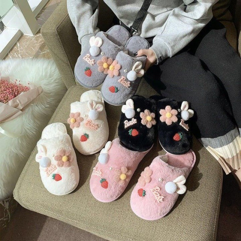 Non-slip Home Warm Plush Cotton Slippers