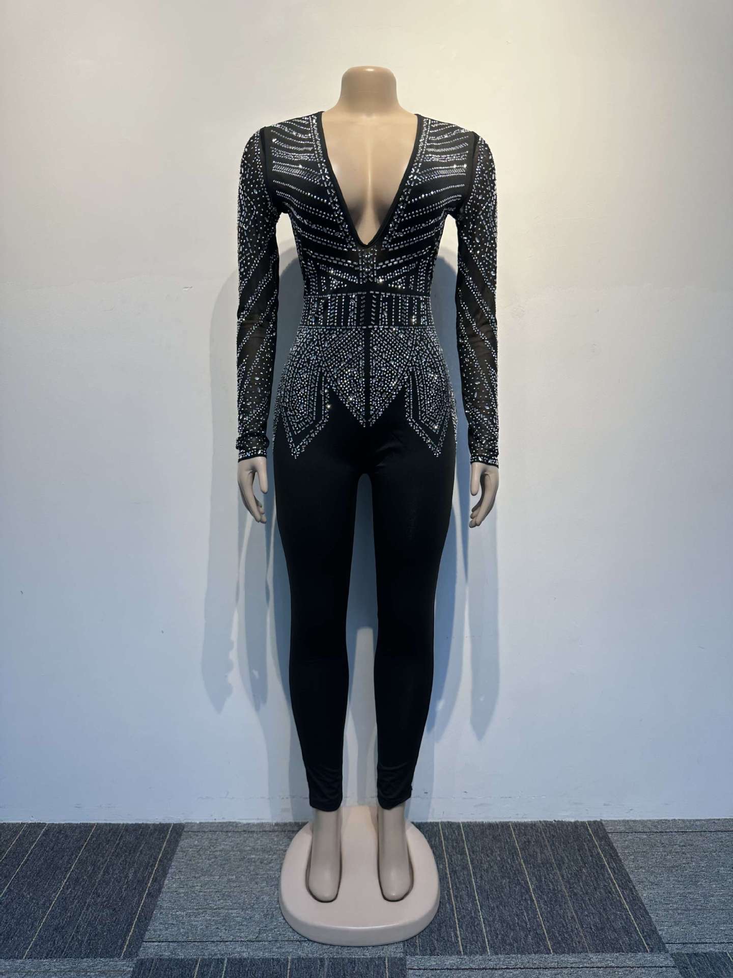 V-neck Stretch Jumpsuit