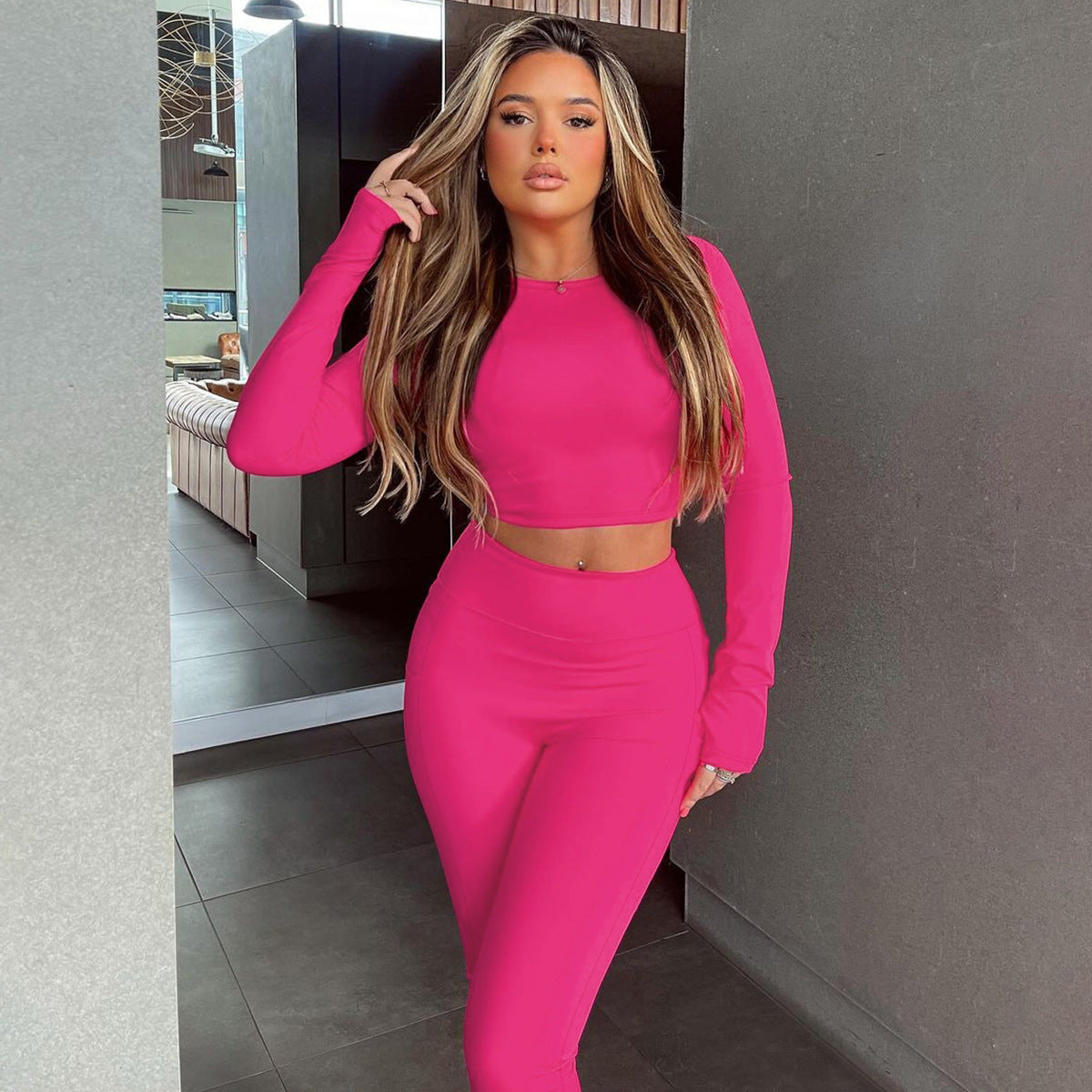 Top High Waist Slim Casual Suit