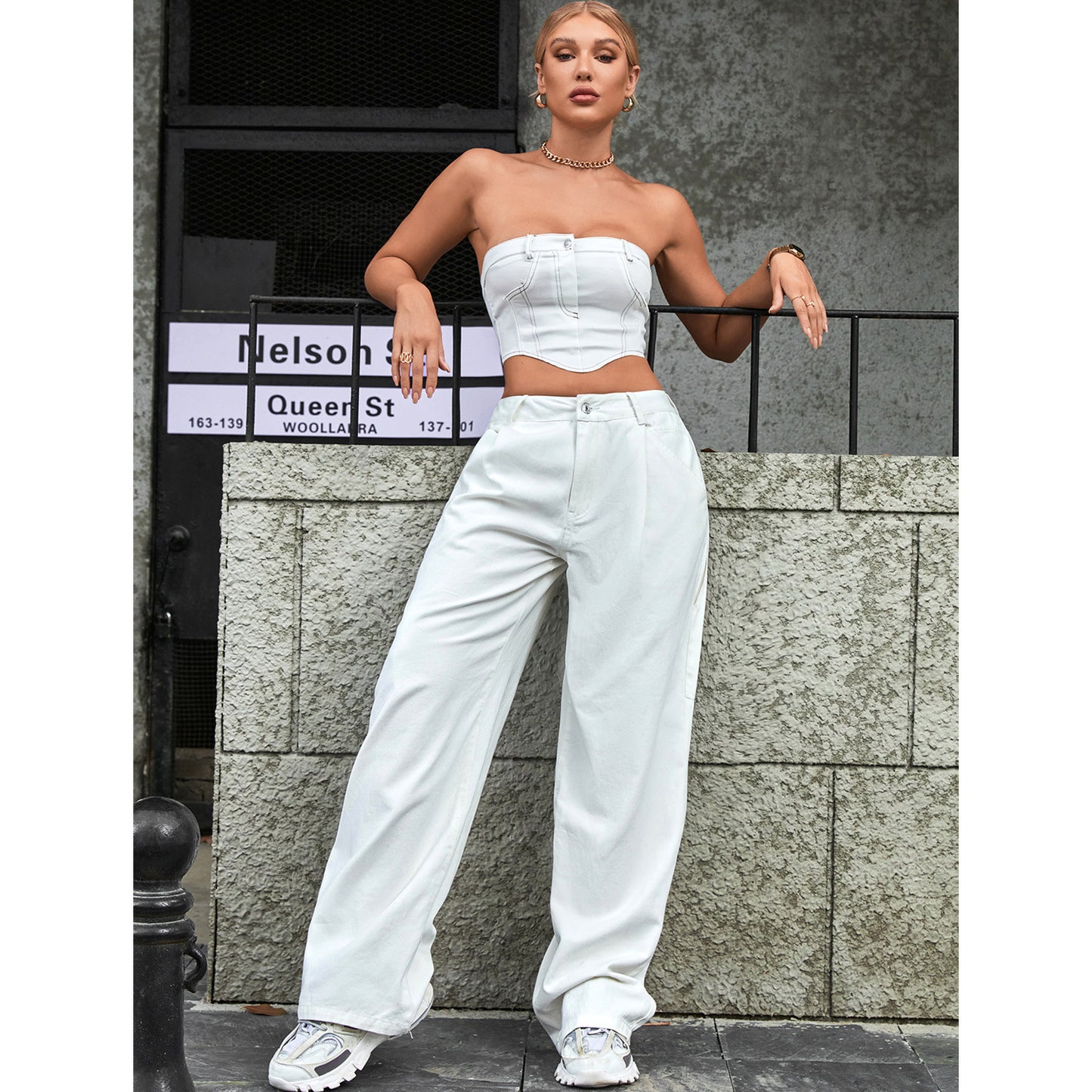 Trendy High Waist Loose Trousers