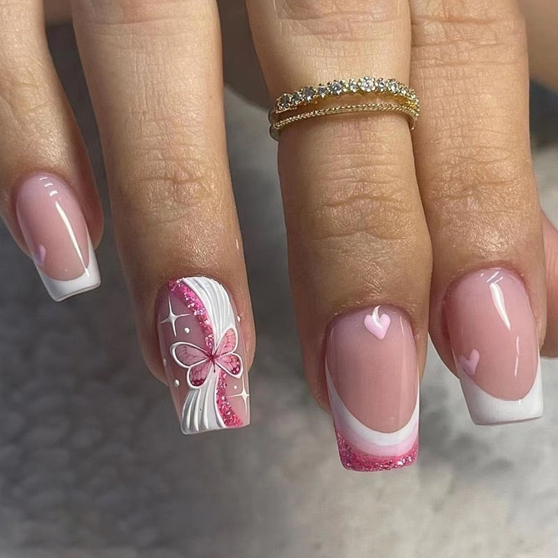 Purple French Nails