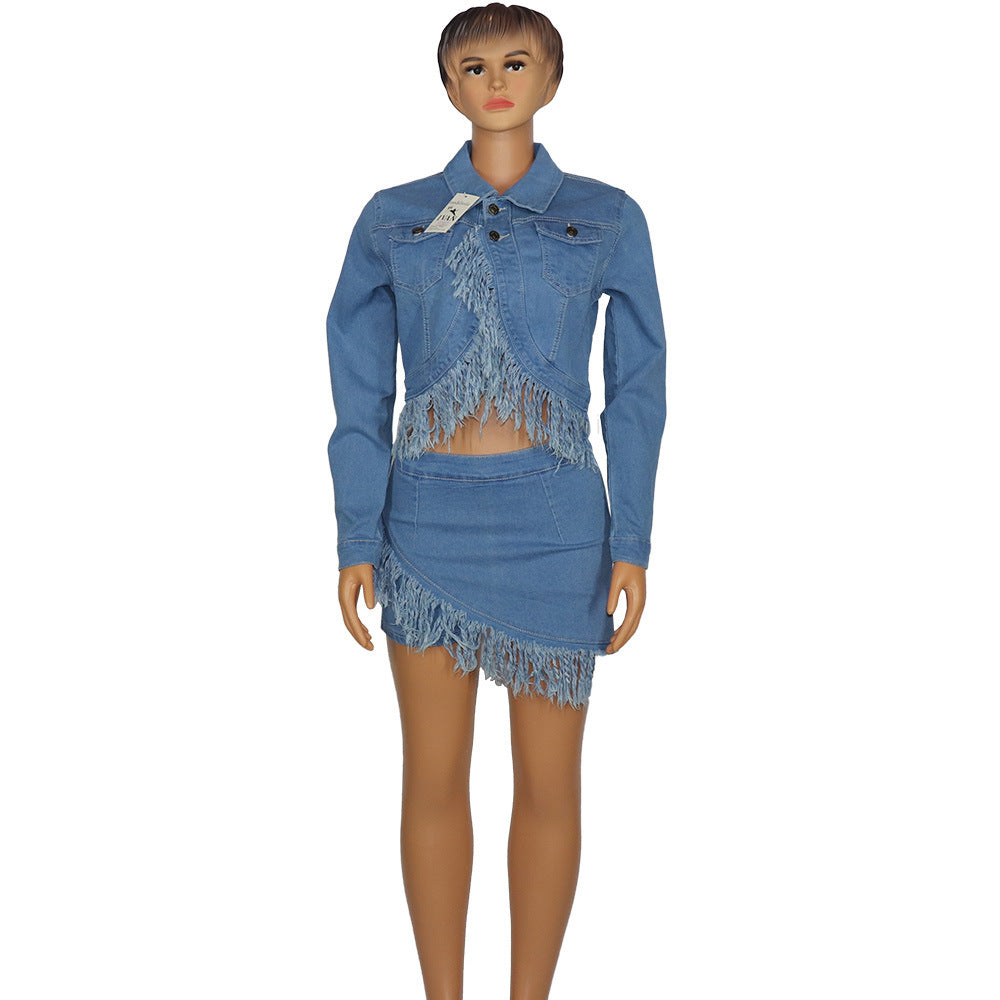 Denim Skirt Set
