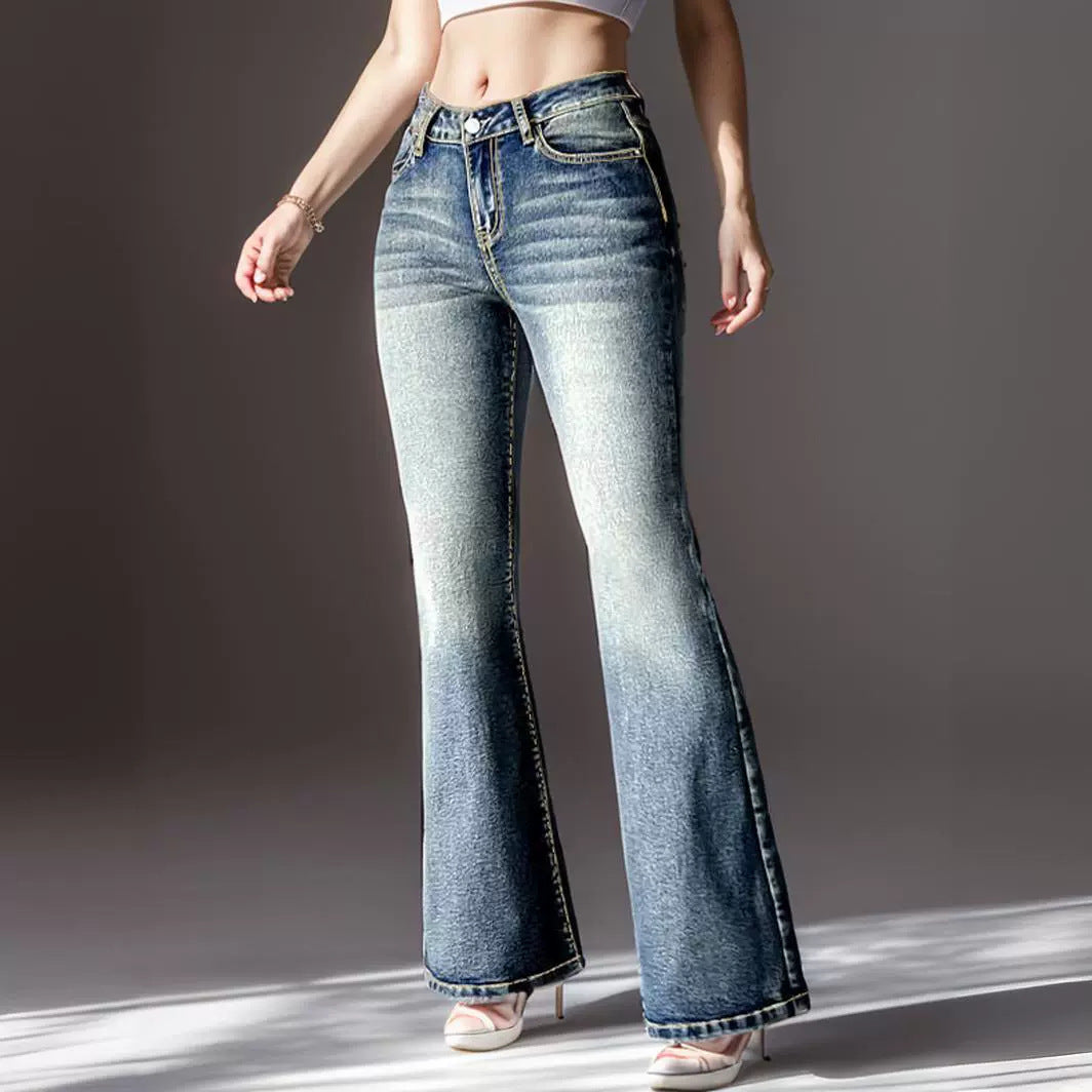 Vintage Elastic Pocket Jeans