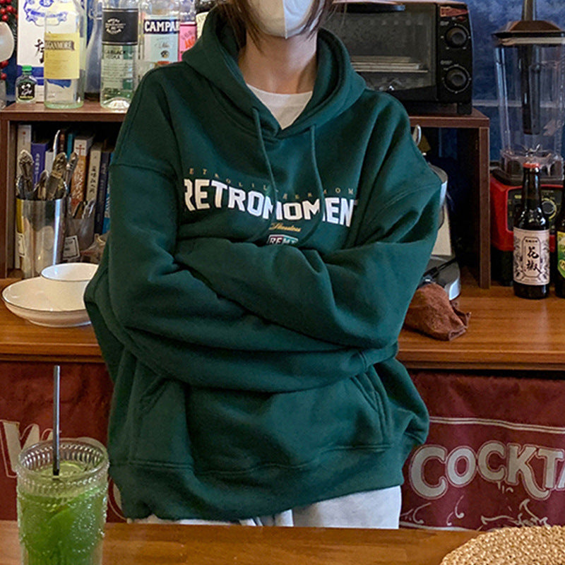 Velvet Hooded Sweatshirt