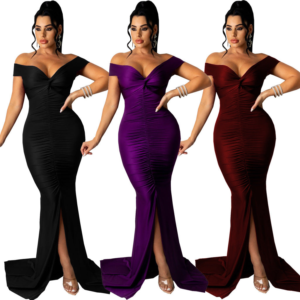 V-neck Tight Dress
