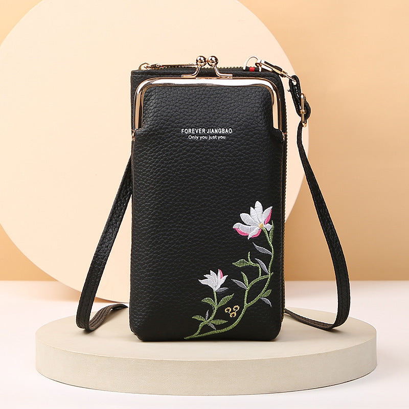 Flower Phone Bag With Lock Buckle