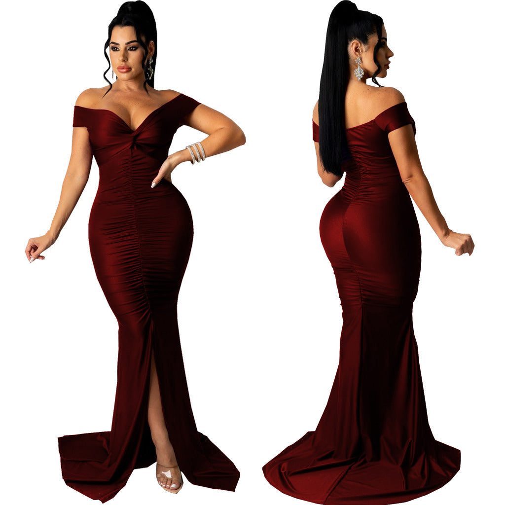 V-neck Tight Dress