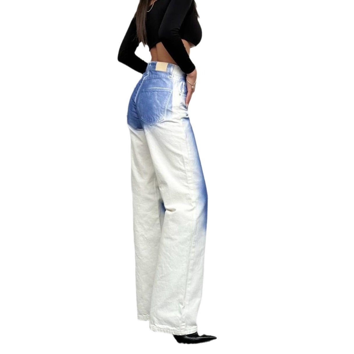Contrast Color Trendy White Trousers