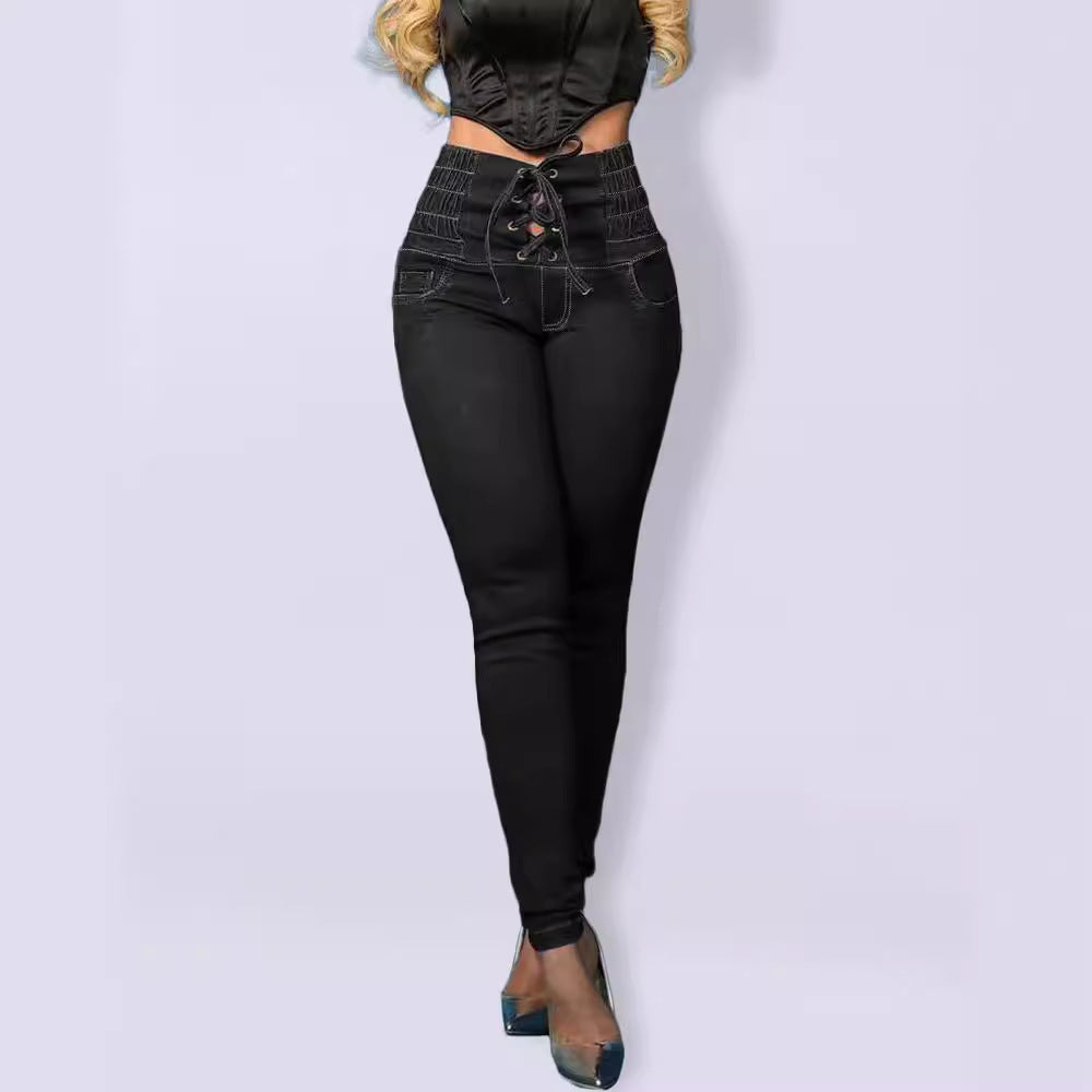 Tied Slim Fit Skinny Jeans