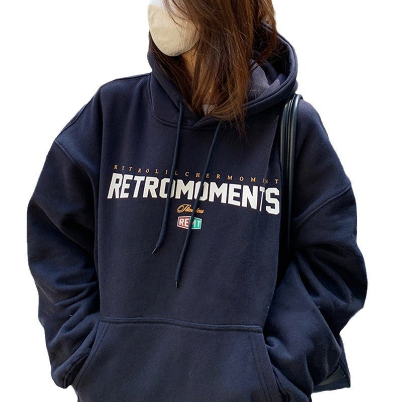 Velvet Hooded Sweatshirt