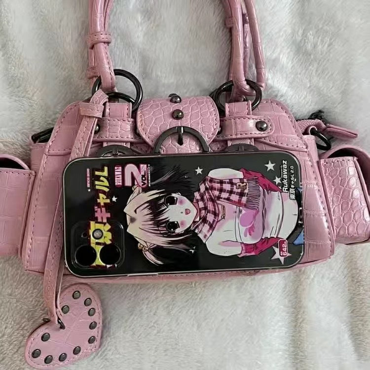 Square Rivet Hand-carrying Crossbody Bag
