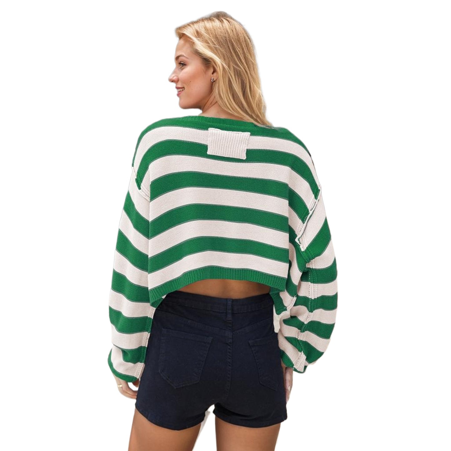 Pullover Sweater Striped Loose Short