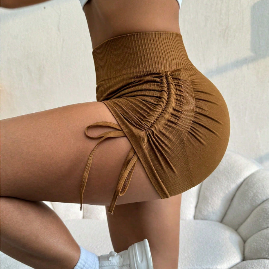 Stretch Peach Hip Yoga Shorts