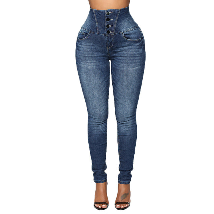High Waist Slim Jeans