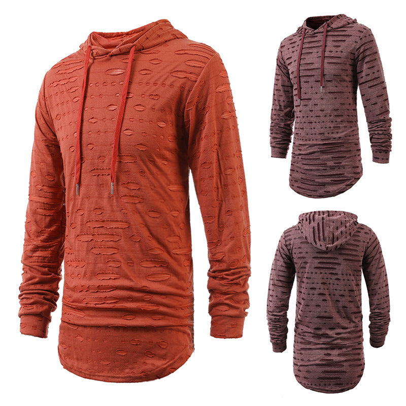 Versatile Mid-length Hooded Long-sleeved