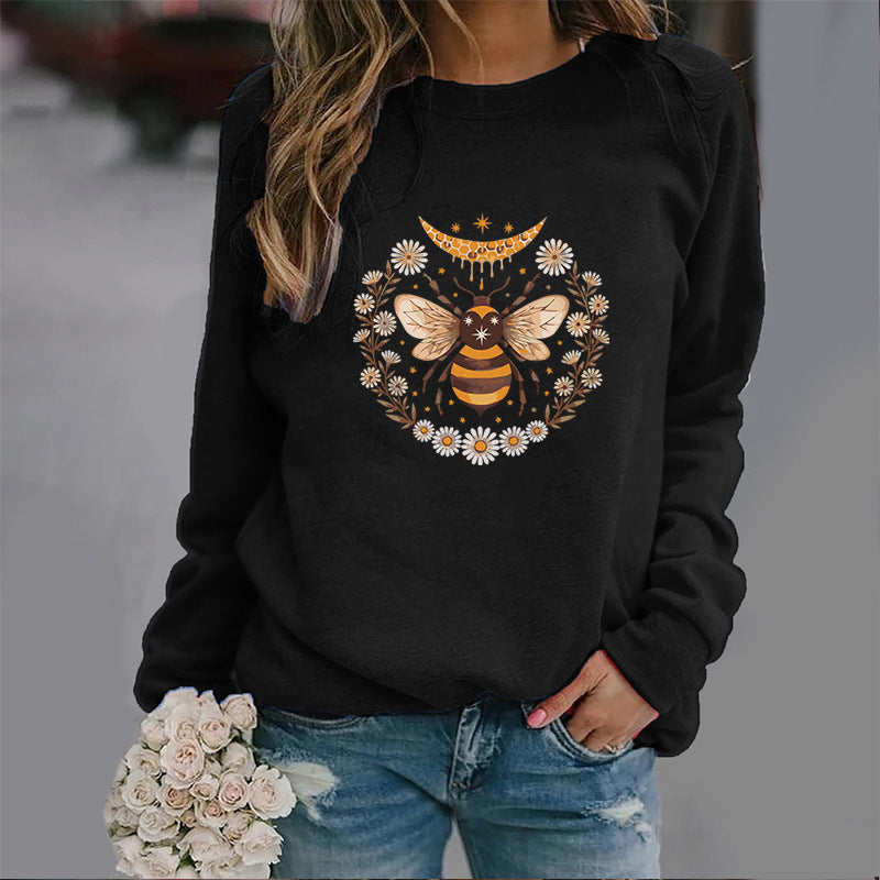 Moon Bee Trendy Round Neck Sweater